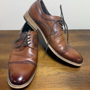 Shoes Stacy Adams Dickinson Cap Toe Oxford Cognac Leather Size 7